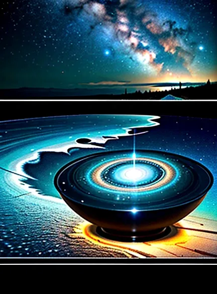 Giant planets, night, Starry Sky, Surrealism, Tabletop, High resolution、Impressive Milky Way:1.9、Sandy Beach、Vast blue ocean、Blue Wave、Blue Glacier、lightning:1.9、Protoplanet、Pure beauty