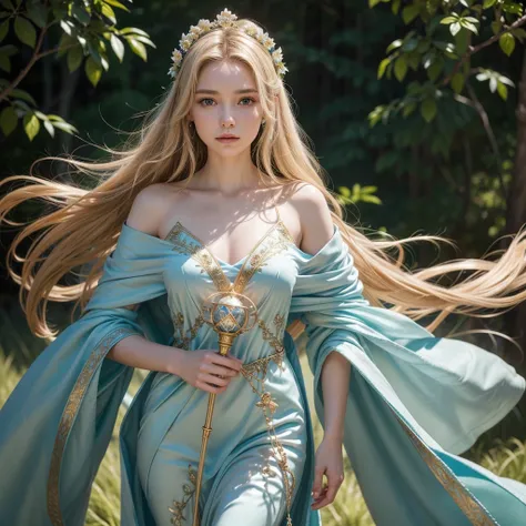 Ward of Compassion: Wards resist 50% of incoming weapon damage, providing strong protection in combat. Seraphina is a serene and graceful Breton, standing at 56" with a slender, willowy build. Her long, flowing hair is a soft, honey-blonde, often adorned w...