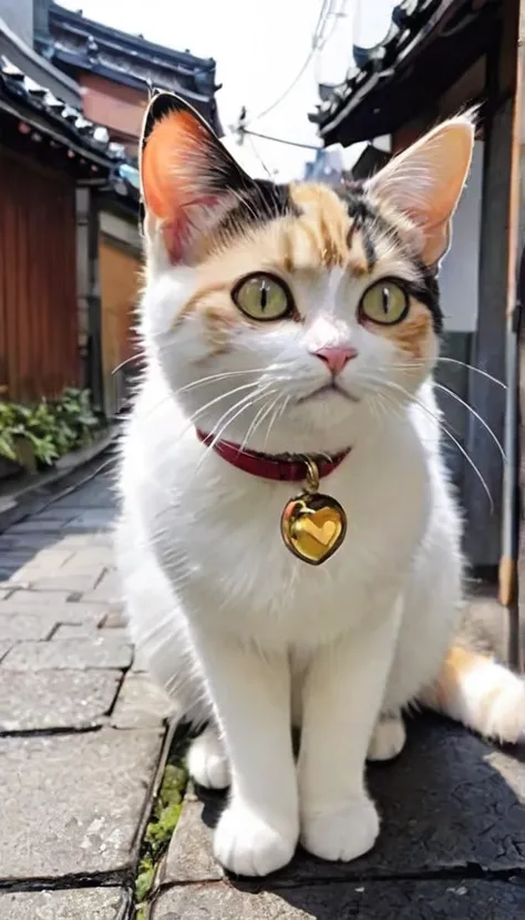 Three-haired cat、cute cat、Look at this、A perfect cat drawing、Walking Cat、stray cat、Japanese cityscape、