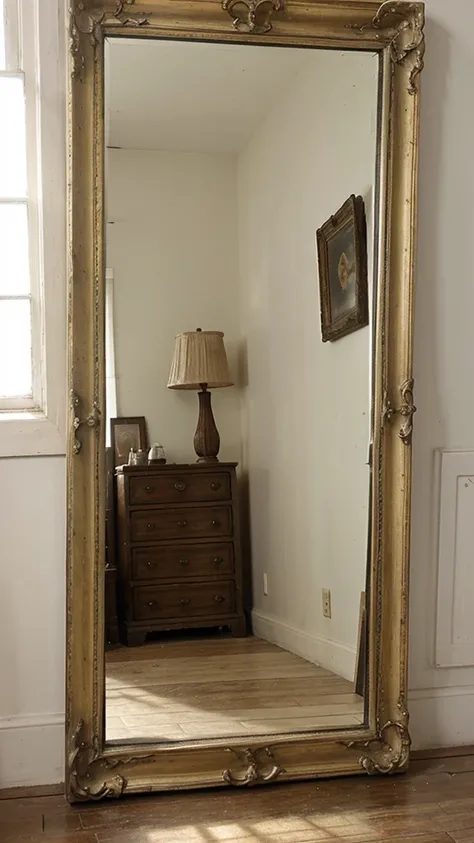 Antique mirror: An image of an old, dusty mirror to create the initial atmosphere.