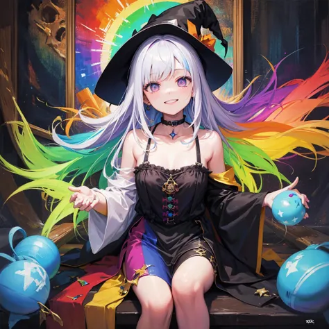 witch（Art room　Painting on canvas（Crucifixion　Slam　Rainbow colors）smile）Poster
