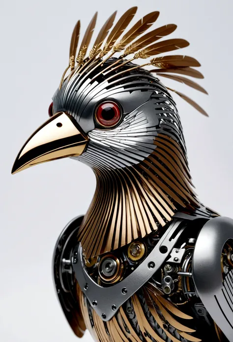 mechanical bird,metallic feathers,artificial intelligence,Futurism,Theo Jansen,The Wind-up Bird Chronicle,Close-up shot,