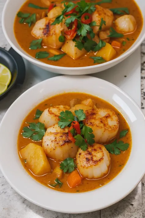 Scallop curry illustration