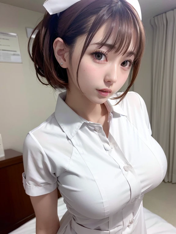 1 Girl,(Wearing white nurse clothes:1.2),(RAW Photos, Highest quality), (Realistic, photo-Realistic:1.4), masterpiece, Very delicate and beautiful, Very detailed, 2k wallpaper, wonderful, finely, Very detailed CG unity 8k wallpaper, Very detailed, High res...