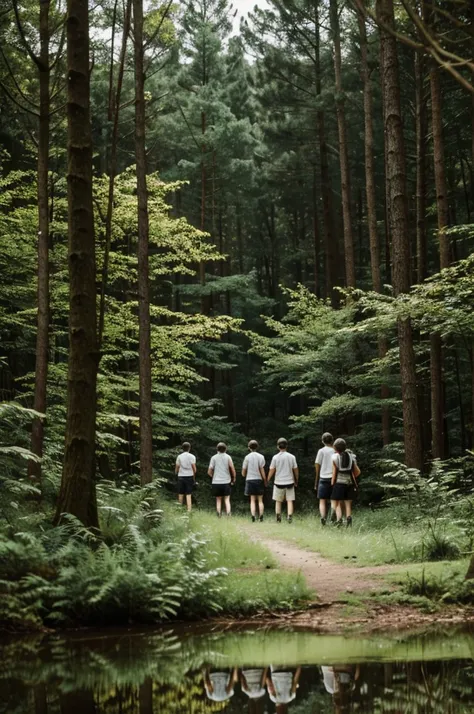 A group of teenagers are lost in the forest.
