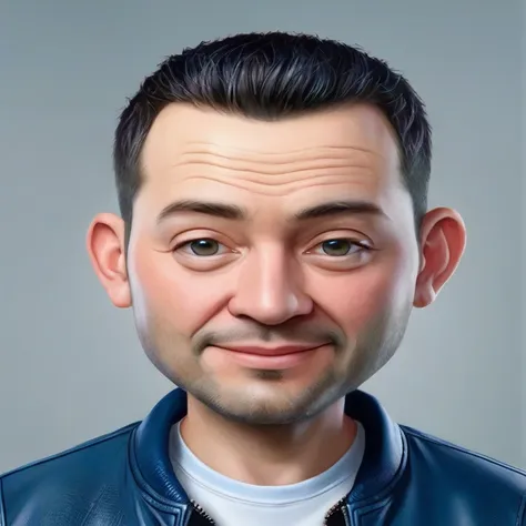 arafed man with a leather jacket and a white shirt, hyper realistic face, photo-realistic face, extremely realistic face, realis...