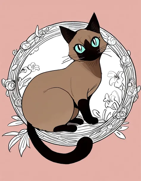 Siamese cat drawn by Pokémon artist sowsow,