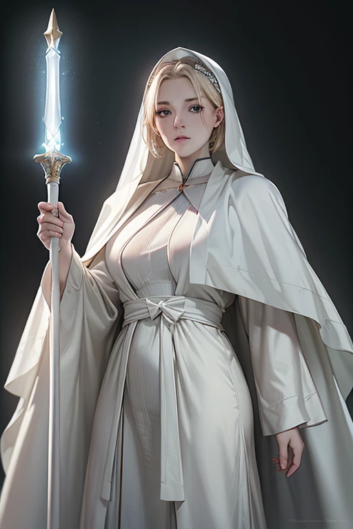 ((masterpiece, highest quality, best image quality, high resolution, realistic, raw photos, 8k)), 1 albino priestess with very s...