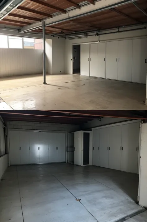 house garage measuring 4 meters by 5 meters, with two cars parked, a clean and beautiful garage