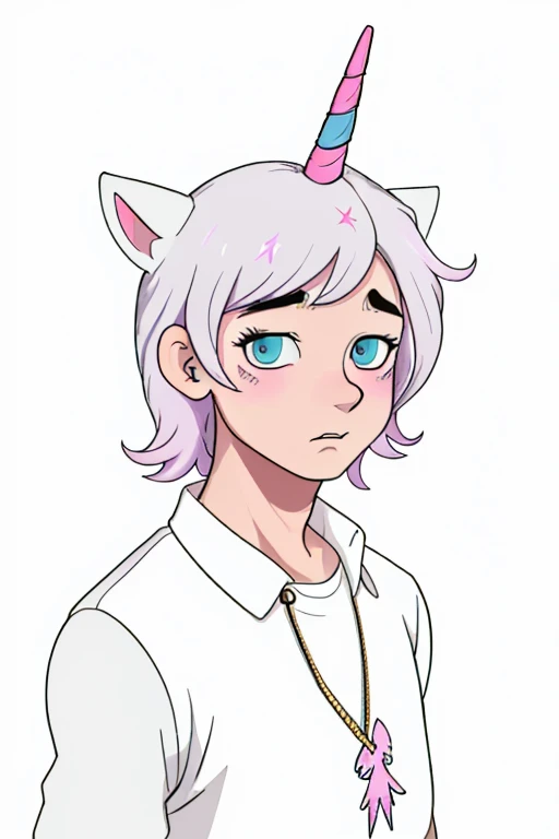 Cartoon boy with stylish unicorn head