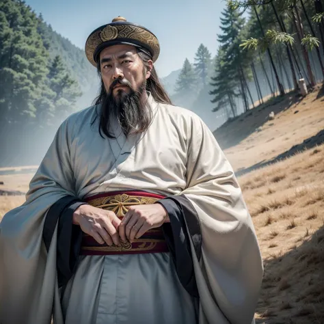 "Design a logo featuring Confucius, the renowned Chinese philosopher. The logo should depict Confucius with an aura of wisdom and calm presence. He should have a serene and thoughtful expression, wearing traditional Chinese robes. Incorporate elements that...