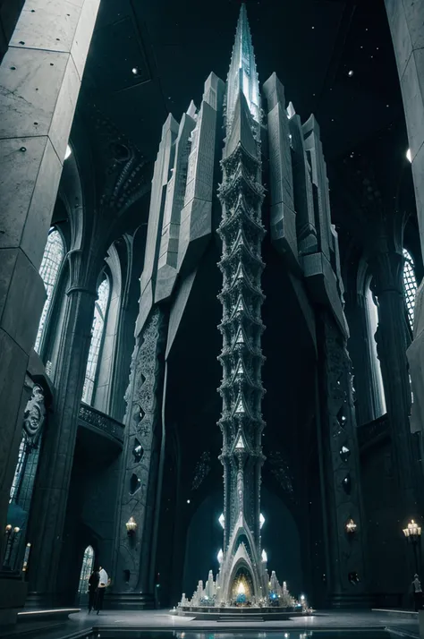  futuristic surreal  architecture style sfi ci Lovecraft and giger, gaudi, saha Hadid, alien architecture, rare architecture, Crystal towers