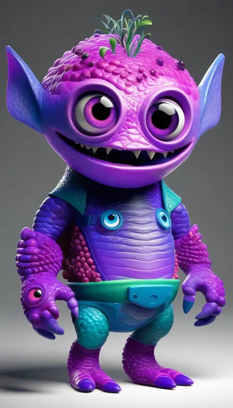 a cute  fleshmutant with big eyes, 3d,art by pixar,