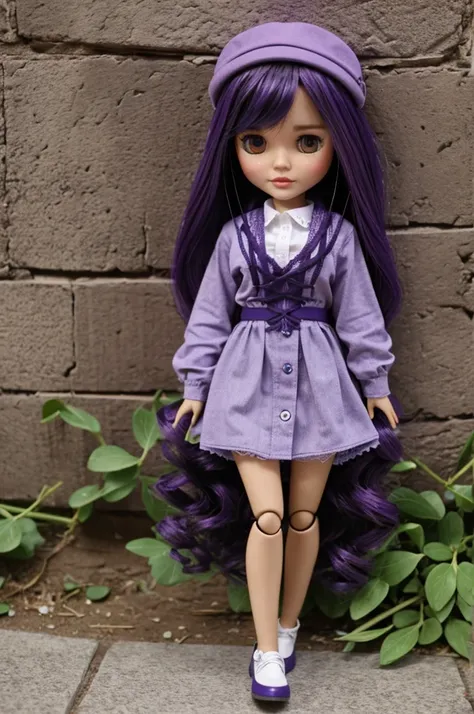 blythe doll cabello morado