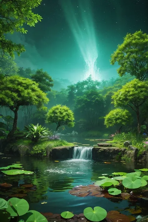 

In the heart of a dense, ancient forest shrouded in perpetual twilight, lies a hidden pond that sparkles with an eerie, otherworldly light. This is the realm of the kappa, a mythical creature from Japanese folklore. The pond is surrounded by towering tre...