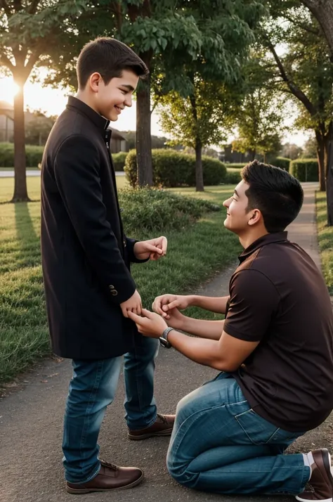 A boy proposing to a girl 