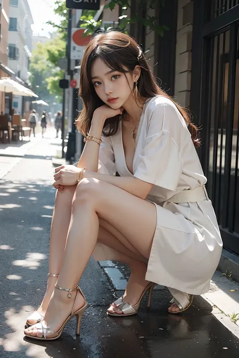 Tonal matching：Wearing clothes of the same or similar colors，It can create visual coherence，Helps to lengthen the body。
Shoe selection：Choose nude shoes or shoes that are similar in color to your outfit，Can visually lengthen the leg lines。High heels are al...