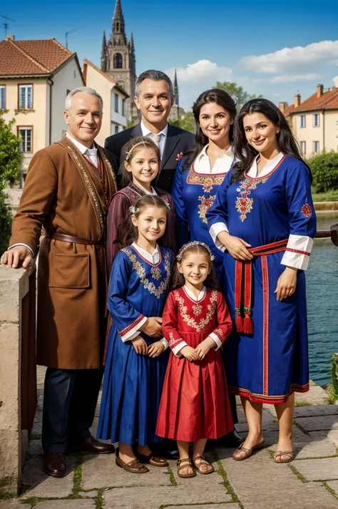 Traditional european big family