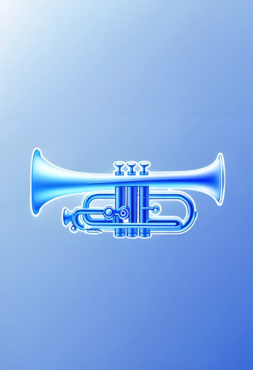 trumpet，icon，Blue gradient，Frosted glass texture，