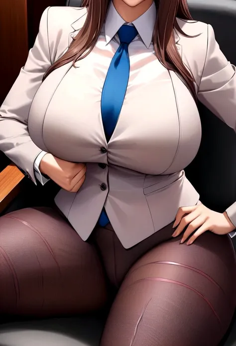 high quality big breasts business suit tights Scars