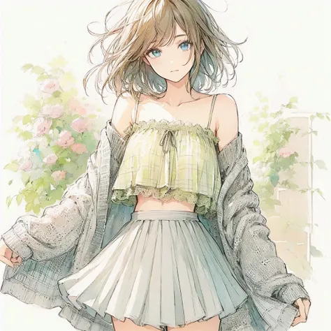 Official art using high-quality hand-drawn watercolor sketch techniques. (best quality,4k,8k,highres,masterpiece:1.2),ultra-detailed,beautiful detailed eyes,A girl with beautiful eyes, everyone, beautiful anime girl, cute anime girl, smooth anime art, anim...