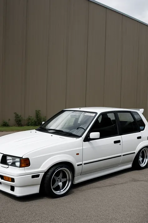 tuned white nissan b13