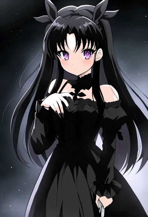 Anime Girls with a knife in her hand, Gothic maiden Anime Girls, Anime Girls wearing a black dress, Fate-like anime style/Stay Night, Anime Moe Art Style, (Anime Girls), Gap Moe Yandere Grimdark, 1 7 year old anime goth girl, Mysterious Girl, By Ren, Tohsa...