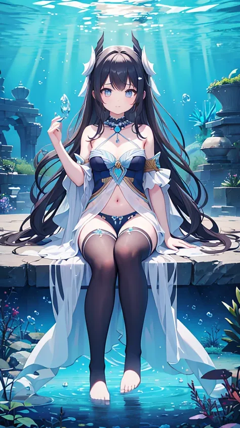 name: namika, the tides shaper
element: aquascend
description: a serene mermaid-like being with flowing black hair adorned with ...