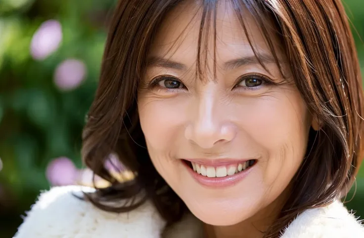 50 years old、smile、Lady、Elegant、Elegance、Shining eyes、stare、