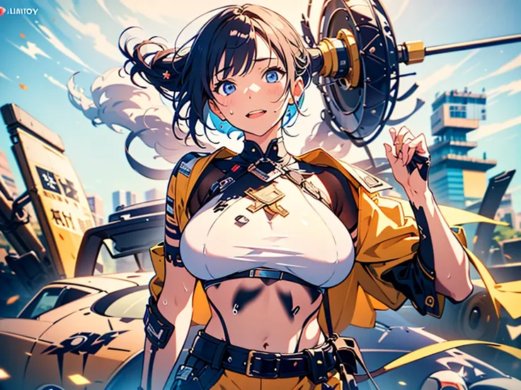 (Highly detailed CG Unity 8k wallpaper), (masterpiece), (Highest quality), (Super detailed), (Best illustrations), (Best Shadow), (Absurd), 
BREAK
girl, Sweat, vapor, Mid-chest, Embarrassing, shy, View your viewers, Komoshuai, short hair, Browsing Caution,