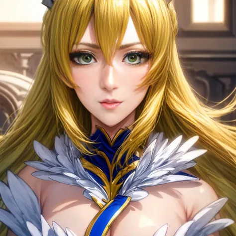 "witness the regal beauty of a lancer artoria with the captivating face of alexis texas. her piercing green eyes, framed by yell...