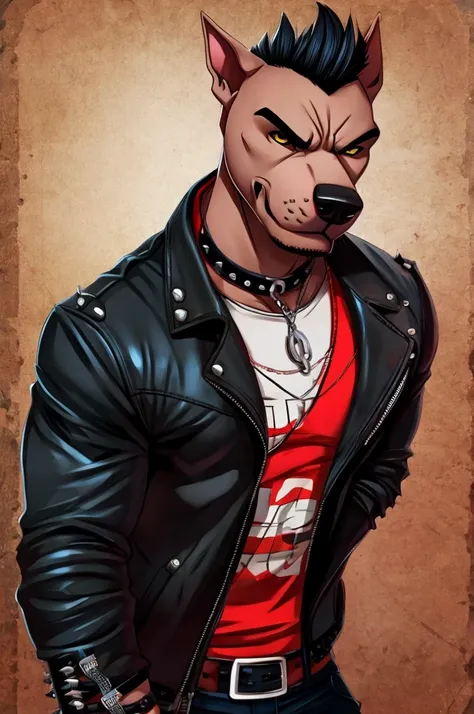 Angry pitbull dog ,punk Animated