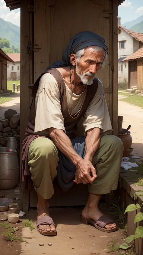 In a small village, a poor man lived a humble life, always helping others