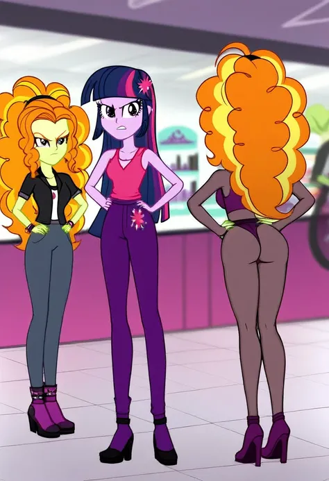 Eqg Twilight sparkle bodystocking Laura . Angry adagio is standing in the store and Twilight Sparkle is touching her butt