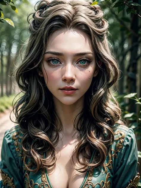 modelshoot style, beautiful (margaery tyrell) from game of thrones, gorgeous face, (detailed facial features), green eyes, long ...