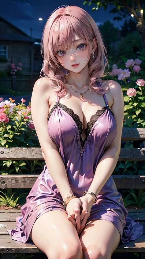 (Masterpiece, BestQuality:1.3), (ultra detailed:1.2), (hyperrealistic:1.3), (RAW photo:1.2), High detail RAW color photo, professional photograph, (Photorealistic:1.4), (realistic:1.4), (Pink Hair:1.5), professional lighting, perfect anatomy, (Big Breasts:...