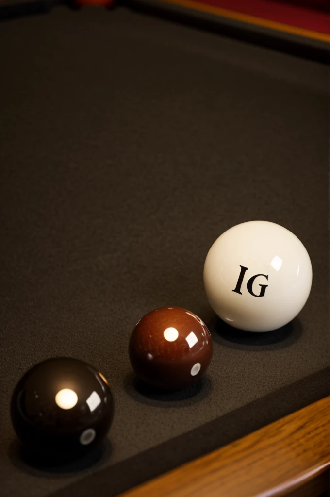 Billiard ball forming the capital letter g 