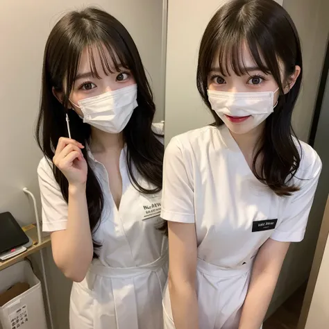 finely, High resolution, high quality、完璧なダイナミックな構shape, finelyて美しい目, Natural Makeup, Shibuya Ward、20-year-old girl、1 person、Clear Skin、Shiny Hair、、Tabletop, 最high quality, shape, Very detailed, finely, High resolution, 8K、Black Hair,, Blunt bangs, Side ban...