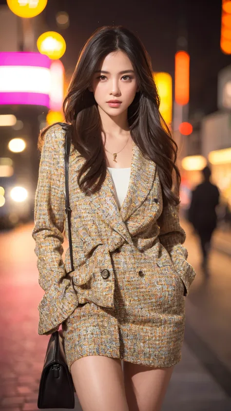 a beautiful fashion model in stylish modern fashion, standing in front of a wall in the streets of tokyo, street fashion snap photography, realistic, stunning fashion, beautiful detailed eyes, beautiful detailed lips, extremely detailed face, masterpiece, ...