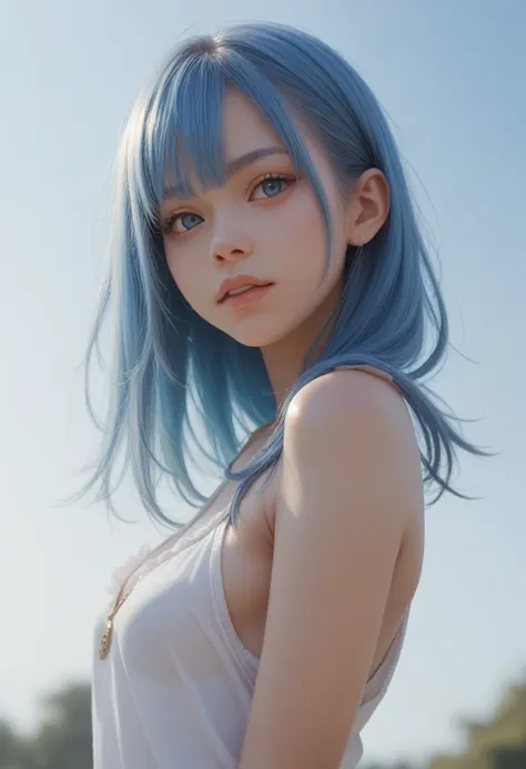 sky blue hair