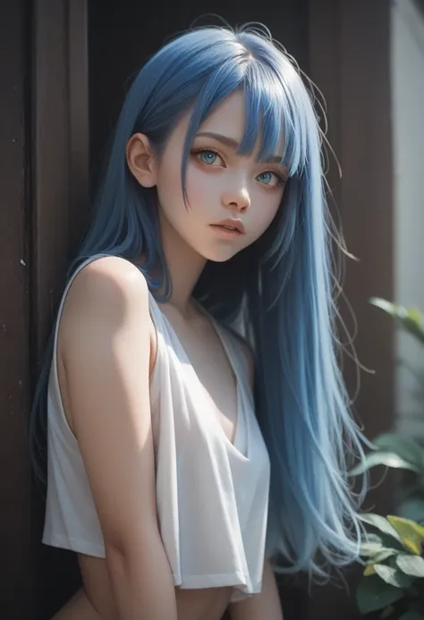 sky blue hair