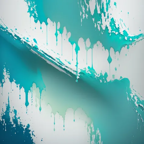 there is a close up of a blue and green painting on a white surface, abstract album cover, official artwork, cover art, made with photoshop, album artwork, electric breeze, style of stone ocean cover art, album cover, abstracted painterly techniques, neon ...