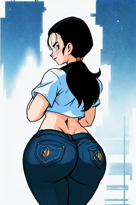  complete body, hair black , great ass , round ass
 viste jeans y marca de calzon 