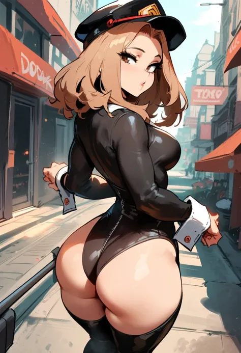 1girl, utsushimi kemii, boku no hero academia  masterpiece, best quality, very aesthetic, absurdres, newest  slim body,///// by dodok,by nyantcha,cutesexyrobutts , by khyle,,////// beautiful face,  light brown hair  ,plump and glossy lips, . , , dark brown...