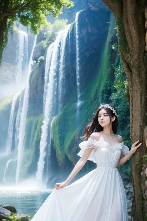 Beauty in white dress　Photo style　Fairytale　Fantastic　