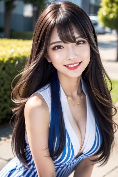 (((A real beauty))), RAW Photos, Black Hair、folder、Round eyes、False eyelashes、Straight Hair, Wavy Hair、correct、Crimson lipstick、Striped Hair、Brown Hair、Blue Hair、(Gradient Hair)、Asymmetrical Hair、Hair behind the ear、Crossed bangs、Long Hair、((お尻までLong Hair)...