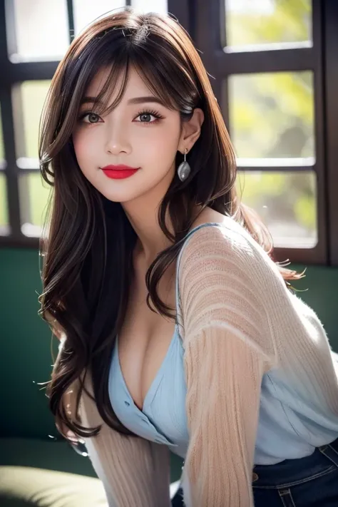 (((A real beauty))), RAW Photos, Black Hair、folder、Round eyes、False eyelashes、Straight Hair, Wavy Hair、correct、Crimson lipstick、Striped Hair、Brown Hair、Blue Hair、(Gradient Hair)、Asymmetrical Hair、Hair behind the ear、Crossed bangs、Long Hair、((お尻までLong Hair)...