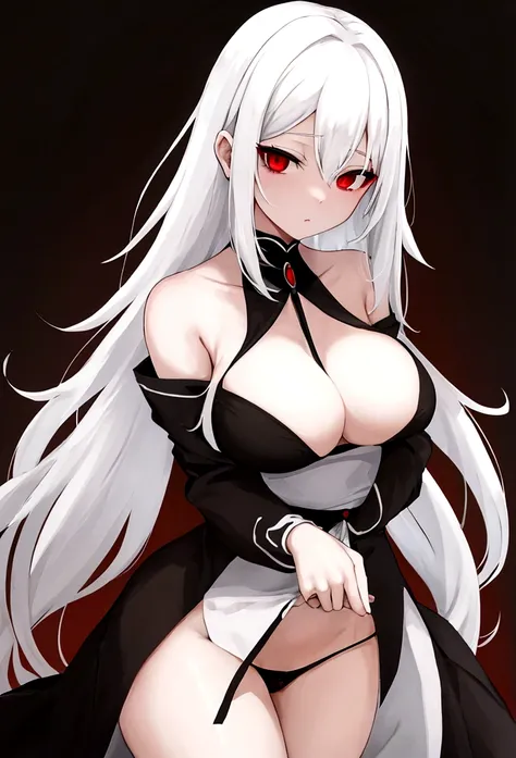  White hair, black red eyes, semi nude, Sex, monastic,hypnosis