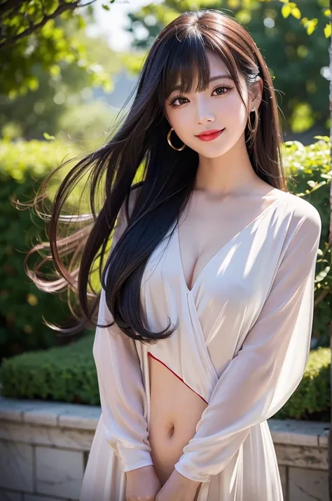 (((A real beauty))), RAW Photos, Black Hair、folder、Round eyes、False eyelashes、Straight Hair, Wavy Hair、correct、Crimson lipstick、Striped Hair、Brown Hair、Blue Hair、(Gradient Hair)、Asymmetrical Hair、Hair behind the ear、Crossed bangs、Long Hair、((お尻までLong Hair)...