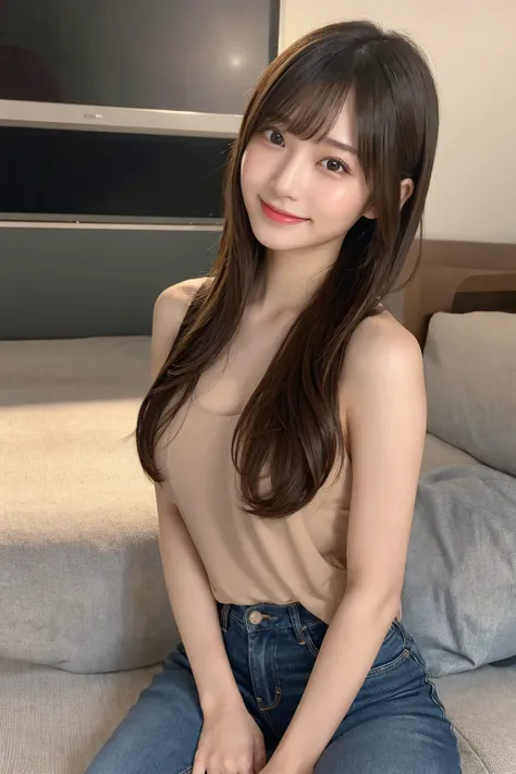 20-year-old girl,Japanese,Huge breasts, 1 girl per photo, Full Body Shot, View from the front, Japanese, cute girl, Luxurious appearance, Very cute face, The best smile,Glossy Lips, Sweaty body, Double eyelids on both eyes, Natural Makeup, Shiny and smooth...